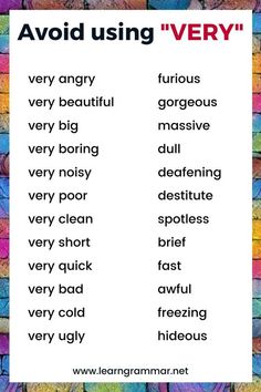 a poster with words that say avoid using very