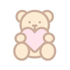 a brown teddy bear holding a pink heart