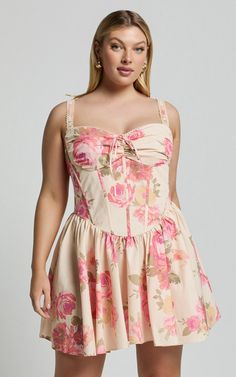 Jonas Mini Dress - Corset Ruched Lace Trim Dress in Vintage Spring Floral Print | Showpo USA Spring Mini Dress With Ruched Bodice For Garden Party, Spring Mini Dress For Garden Party With Ruched Bodice, Spring Garden Party Mini Dress With Ruched Bodice, Spring Floral Print Mini Dress With Fitted Bodice, Spring Mini Dress With Floral Print And Fitted Bodice, Spring Floral Prints, Dress Corset, Lace Trim Dress, Vintage Spring