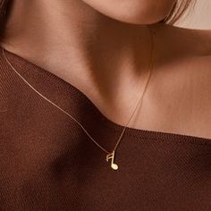 14k Gold Music Note Charm Necklace for Women Jewelry for | Etsy Music-themed Yellow Gold Jewelry Gift, Music Note Necklace, Dainty Chain, Musical Note, Music Note, Music Notes, Necklace For Women, Necklace Gold, Charm Necklace