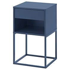 an image of a blue bedside table