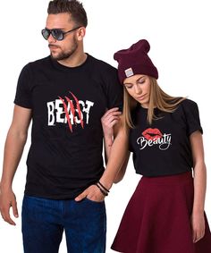 PRICES MAY VARY. 👀【Purchase Notes】：“Beast” T-shirt and “Beauty” T-shirt are sold SEPEARATELY. If you want to wear with your couple, please add two different T-shirts and choose the corresponding size separately.Because of the manual measurement may have an error of 1~3cm.🍒Our size is different from international size, please refer to the SIZE CHART provided on the last picture before purchasing. 🤩【Exquisite Design】:All our clothes (Couple Shirts and Sister Shirts) are customizable. You can se Couples Clothes, Matching Hoodies For Couples, Sister Outfits, Matching Couple Shirts, Matching Couple, T Shirt Image, Couples Hoodies, Sister Shirts, Couple T-shirt