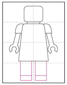 how to draw a lego figure step by step instructions for kids and beginners with pictures