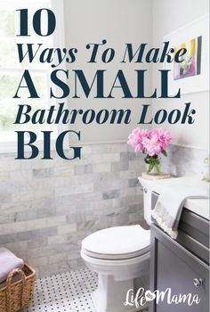 Make your small bathroom look big with these easy design tips. Make Bathroom Look Bigger, Film Decor, Bathroom Big, Nordic Winter, Bathroom Hacks, Diy Hanging Shelves, Great Bathrooms, Small Bathroom Ideas On A Budget