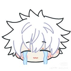 Gojo Cute Chibi, Gojo Crying, Satoru Gojo Art, Gojo Satoru Cute, Sticker Gojo, Gojo Satoru Sticker, Gojo Sticker, Chibi Gojo, Gojo Drawing