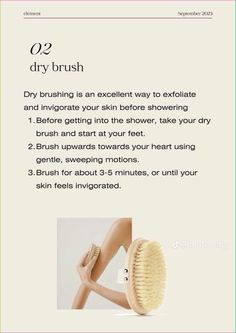 dry brushing brush natural benefits wellness selfcare skincare bodycare health aesthetic clean girl soft clear smooth skin debloat exfoliate shower routine it girl that girl lymphatic function drainage Dry Brushing Benefits, Clear Smooth Skin, Benefits Of Dry Brushing, Health Aesthetic, Dry Body Brushing, Exfoliating Brush, Body Brush, Body Care Routine, Body Brushing