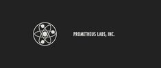 the logo for promethus labs, inc on a black background with white letters