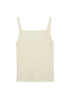 The Pointelle Square Neck Tank is crafted with 100% Organic Cotton, featuring a square neck and slim fit. Made in Los Angeles Classic Fitted Summer Camisole, Elegant Summer Tops With Straight Neckline, Elegant Tops With Straight Neckline For Summer, Elegant Straight Neckline Summer Tops, Summer Cotton Camisole With Square Neck, Square Neck Solid Color Tank Top For Summer, Fitted Tank Top With Straight Neckline In Solid Color, Square Neck Cotton Camisole For Summer, Cotton Square Neck Camisole For Summer