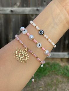 Beautiful Evil Eye Bracelets. These come in sets/pack of Bracelets or individually - Adjustable - One Size - Unisex Pulseras de Mal de Ojo. Se venden en sets correspondiente a la foto o individual - Ajustables - Unica Talla - Unisex Sold separately & together as a set of 3 bracelets #pulserasdemaldeojo #evileyebracelet Adjustable Pink Beaded Evil Eye Bracelet, Adjustable Pink Evil Eye Bracelet, Trendy Adjustable Beaded Bracelets With Extender, Pink Adjustable Bracelet With Extender, Adjustable Pink Bracelet With Extender, Trendy Adjustable Round Charm Bracelet, Pink Beaded Bracelet With Adjustable Extender, Pink Adjustable Beaded Bracelet With Extender, Adjustable Pink Beaded Bracelet With Extender