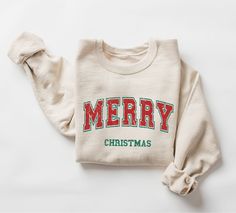 Merry Christmas Sweatshirt, Christmas Shirts, Cute Winter Sweater, Christmas Shirt for Women, Christmas Crewneck Sweatshirt, Holiday Sweater Welcome to AuroraConceptDesign! ❤️ 👉🏻 PROCESSING TIME: - 3-5 business days. - Please contact us if there is a rush order. 👉🏻 DELIVERY TIME: - Standard Shipping:  3-5 business days - Expedited Shipping  1-3 business days 👉🏻 CARE INSTRUCTIONS: - Machine wash cold and tumble dry low.  - Do not iron directly onto the design. - Do not bleach. We offer a wi Cute Christmas Sweaters, Tshirt Details, Cute Winter Sweaters, Sweater Print, Sweatshirt Details, Christmas Crewneck, Merry Christmas Gifts, Merry Christmas Shirts, Holiday Sweatshirt