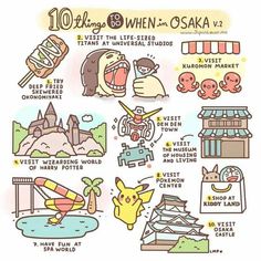 an illustrated map shows the different things that are in japan and how to get there