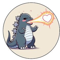 Godzilla's atomic breathe in the shape of the heart Godzilla Fanart Cute, Godzilla And Mothra Tattoo, Christmas Godzilla, Funny Godzilla, Filler Tattoos