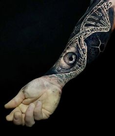 a hand with a tattoo on it and an eye in the middle is holding out