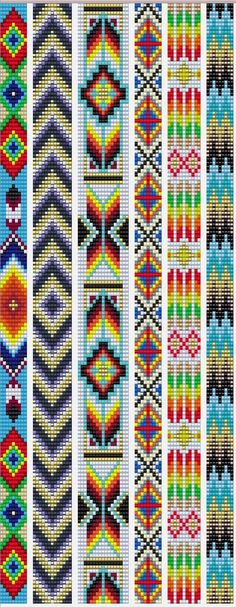 the different patterns on this beaded bracelet are very colorful and fun to sew