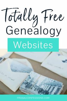 a table topped with pictures and text that says totally free genealy website templates