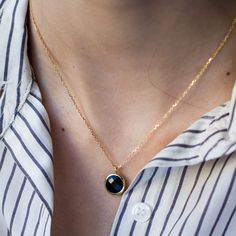 Dainty black onyx necklace in 14K solid gold. Simple and dainty necklace for women who love colors. The best gift for her. 100% handcrafted with love! PRODUCT DETAILS ● Material: 14K solid gold - white gold - rose gold ● Gemstone: Black onyx, round briolette cut ● Stone Diameter: 10mm (0.4in) ● Length: 39cm (15.5in) to 45cm (17.5) HOW TO ORDER - CUSTOM ORDERS ●Choose from the drop down menus the available options (Metal, Length) and leave us a note for any special requirements. ●For special orde Elegant Everyday Birthstone Necklace, Elegant Birthstone Necklace, Timeless Round Onyx Jewelry, Classic Gold Onyx Jewelry, Chic Gold Necklaces With Gemstone, Gold Onyx Jewelry For Anniversary, Chic Gold Necklace With Gemstone, Gold Onyx Jewelry For Gift, Gold Onyx Jewelry For Anniversaries