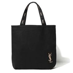 Yves Saint Laurent Black Canvas Vip Gift Parfums Tote Bag Ysl Shopping Bag Ysl Tote Bag, Ysl Tote, Saint Laurent Tote, Saint Laurent Handbags, Saint Laurent Bags, Embroidered Tote, Yves Saint Laurent Bags, Tote Bag Black, Gold Embroidery