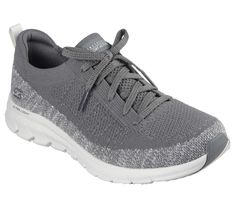 Get right to the sporty style and comfort wearing Skechers Pure Flex - Pulse. This slip-on sneaker features a Stretch Fit engineered knit upper with a fixed lace front and a cushioned Skechers Air-Cooled Memory Foam insole. | Skechers Women's Pure Flex - Pulse Sneaker | Medium Width | Skechers Air-Cooled Memory Foam cushioned comfort footbed | Stretch Fit design for sock-like comfort | Crafted with 100% vegan materials | Engineered knit upper with fixed laces | Flexible traction outsole | Machine washable | 1/4-inch heel | Skechers Olive Style, Wide Shoes, Skechers Women, Comfort Wear, 4 Inch Heels, Sporty Style, Shopping Hacks, Lace Front, New Product