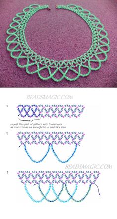 the instructions to make a beaded collar