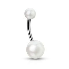 PRICES MAY VARY. STYLE: Imitation Pearl Navel Belly Button Ring MATERIAL: 316L stainless steel GAUGE/BAR THICKNESS: 14GA (1.6mm) BARBELL LENGTH: 3/8" (10mm) AVAILABLE IN: Black, Pink, and White Pearl Body Jewelry, Pregnancy Belly Rings, Piercing Cartilage, Ring Pearl, Titanium Earrings