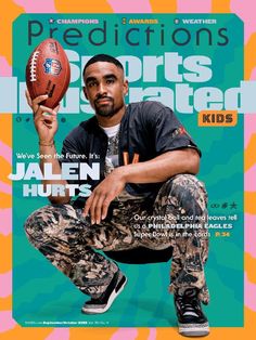 a man holding a football on the cover of sports illustrated children's magazine,