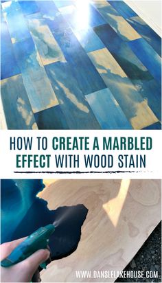 how to create a marbled effect with wood stain