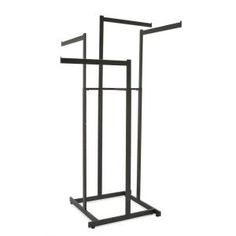 a black metal rack with two bars on each side and one bar at the top