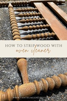 how to stripwood with an even cleaner and sanding tools on the ground in front of it