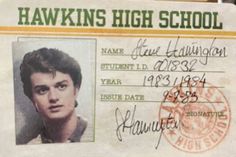 a fake school id card with an image of a young man's face on it