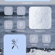 an iphone screen showing the icons for different things in the ocean, including water and waves