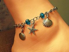 silver starfish ankle bracelet Ocean Queen, Starfish Anklets, Starfish Jewelry, Leopard Print Headband, Anchor Jewelry, Coastal Jewelry, Anklets For Women, Fish Jewelry, Silver Anklet