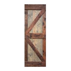 an old wooden door with two planks on the bottom and one paneled in