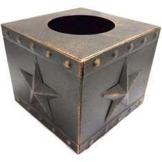 The Texas Star Tissue Box Holder - Ny Texas Style Boutique Square Tissue Box Cover, Coffee Table Accessories, Black Forest Decor, Kleenex Box, Western Star, Metal Star, Texas Star, Tissue Box Holder