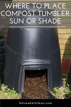 Black compost bin sitting in the sun Compost Bin Tumbler, Making A Compost Bin, Diy Fertilizer, Compost Bin Diy, Get Rid Of Flies, Metal Trash Cans, Compost Bins, Compost Tumbler