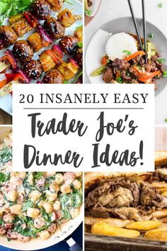 Easy Trader Joe's Dinner Ideas Trader Joe’s Cheap Meals, Trader Joes Budget Meal Plan, Trader Joes Meals For Two, Trader Joe’s Dinner Easy, Crockpot Recipes Trader Joes, Trader Joe’s Recipes Summer, Trader Joes Summer Recipes, Trader Joe’s Easy Recipes, Easy Healthy Meals Trader Joes