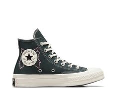 Your fairy goddess era begins with these mystical high-tops. Converse Chuck 70 Enchanted Garden Canvas For Women In Green, Size 7 Fairy Goddess, Womens High Top Shoes, Converse High Top, Italy Shoes, Chuck Taylor All Star Lift, Converse Shop, Shoes Green, Custom Converse, All Stars Converse