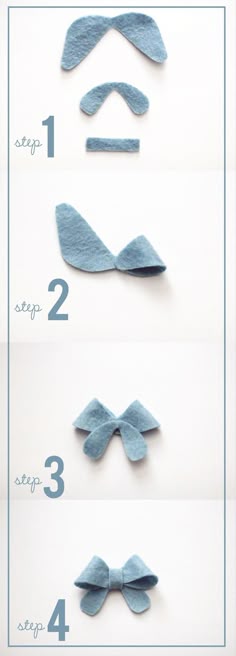 instructions for how to tie a felt bow in 3 easy steps, step by step