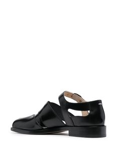 Find MAISON MARGIELA Tabi Cut-out Leather Sandals on Editorialist. black calf leather cut-out detailing branded lambskin insole Tabi toe buckle fastening stacked sole calf leather sole Designer Black Sandals For Work, Designer Round Toe Sandals For Work, Designer Leather Sole Sandals For Work, Designer Workwear Sandals With Round Toe, Leather Sandals With Tang Buckle And Pointed Toe, Leather Sandals With Rubber Sole For Work, Leather Flat Heel Sandals For Work, Flat Heel Leather Sandals For Work, Workwear Sandals With Removable Insole And Single Toe Strap