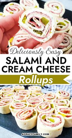 this delicious and easy recipe is made with cream cheese rolls, then rolled up to make an appetizer