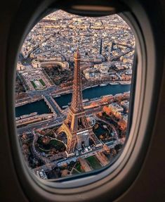 an aerial view of the eiffel tower in paris