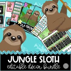 the jungle sloth printables are on display