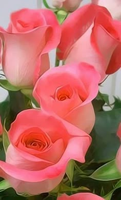 there is a bouquet of pink roses with the words graciosa tarde