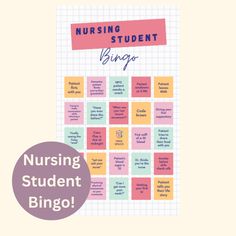 the nursing student bingo game is shown