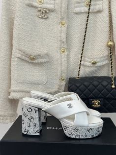 Size: 35-47 It comes with Dust box, Care manual, Tag, and Paper bag.Size Guide: Diamond Heels, Riga, Luxury Store, Heel Sandals, Size Guide, Sandals Heels, Clutch Bag, Paper Bag, Chanel