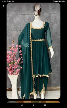 Frock With Dhoti Salwar, Patiyala Pant, Tulip Salwar, Dhoti Salwar, Kurti With Dupatta, Georgette Suit, Patiyala Suit, Stylish Kurtis Design, Fusion Wear