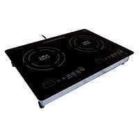 an electric cooktop with two burners on it