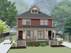 this is an artist's rendering of a two story house