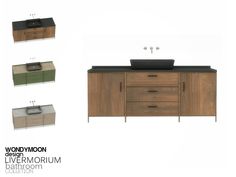 an image of a bathroom vanity with drawers and sinks in different color options for the sink