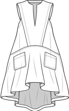 the back view of a dress with pockets and an open front, on a white background