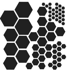 hexagonal shapes are arranged in black and white